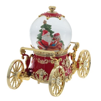 GAEM Фигурка декор "Дед Мороз" в стекл шаре (муз, подсвет, вьюга, 3xAAA н/п), D10 см, L22 W11 H19 см