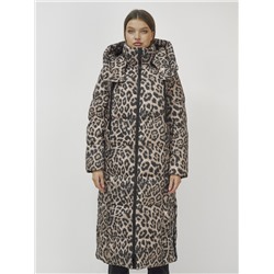 Пальто утепленное женское стильное леопардовое зимнее люкс класса 916_1LP