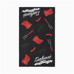 Полотенце кухонные Доляна "Главный по мясу" 35х60 см, рогожка, 100% хл, 160г/м2