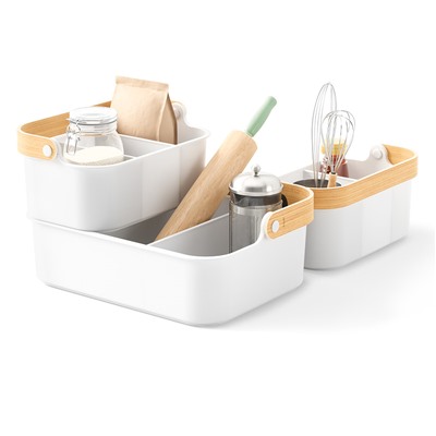 Органайзер Bellwood, 37х27 см, белый/натуральное дерево