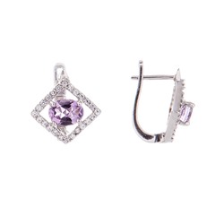 Серьги с аметистом и фианитами ТПСК.090АМ