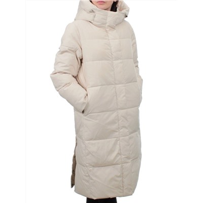 56016 BEIGE Пальто зимнее женское (холлофайбер 150 гр.)