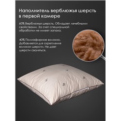 Подушка верблюжья шерсть, заменитель лебяжьего пуха тик Реноме