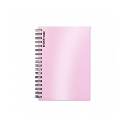 Тетрадь общая с пластиковой обложкой на спирали ErichKrause Candy, розовый перламутр А6, 80 листов, клетка