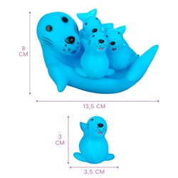 Резиновые игрушки для ванны Крошка Я «Мыльница: Тюлень», 13.5 см, с пищалкой, в наборе 4 шт., Крошка Я
