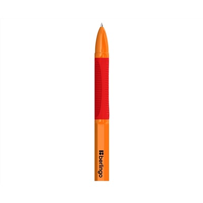 Ручка шариковая Berlingo "Tribase grip orange" красная, 0,7мм, грип
