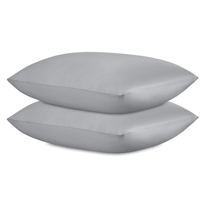 Набор наволочек из премиального сатина светло-серого цвета из коллекции Essential, 70х70 см