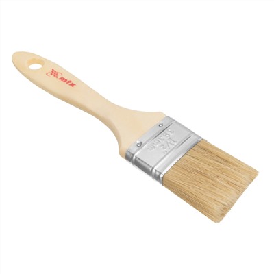 Кисть плоская "Евро" 1.5", натуральная щетина, деревянная ручка MTX