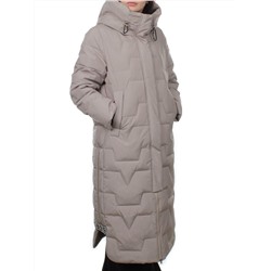 H268 GRAY BEIGE Пальто зимнее женское (170 гр. холлофайбер)
