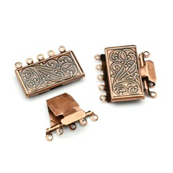 Замок раздвижной цв.медный, 24*22мм