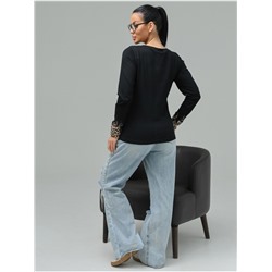 Лонгслив "Саваж" Черный Коричневый