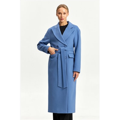 Пальто женское демисезонное 26102 (серо-голубой)
