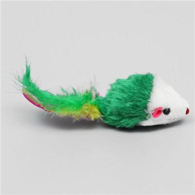 Набор игрушек для кошек: мышь 5 см и шарик с бубенчиком 3.8 см, микс цветов