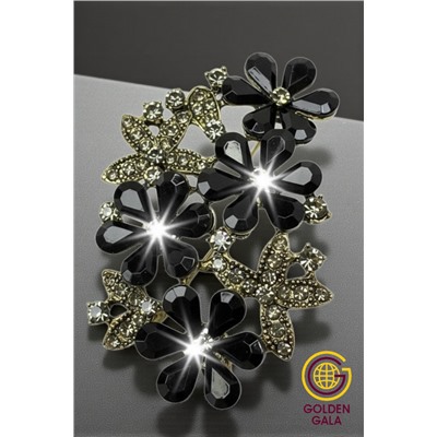 Брошь крупная с кристаллами БР4/3 модель 6