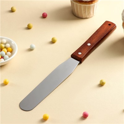Кондитерская лопатка - палетка, прямая, 27 см, рабочая часть 15 см, коричневая