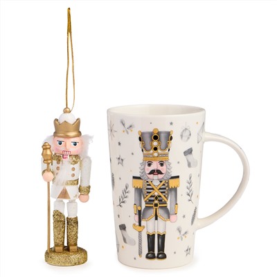 НАБОР ПОДАРОЧНЫЙ LEFARD "ЩЕЛКУНЧИК" (КРУЖКА 385 МЛ В КОМПЛЕКТЕ С ЁЛОЧНОЙ ИГРУШКОЙ)