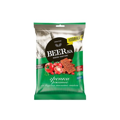 «Beerka», гренки со вкусом томата спайси, 60 г