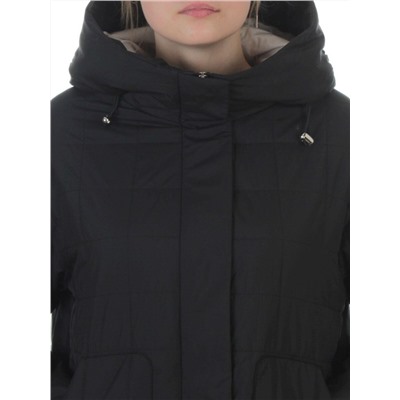 9607 BLACK Куртка стеганная демисезонная женская (100 гр. холлофайбер)