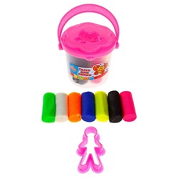 Тесто для лепки 7 цветов, 105 г, 1 формочка, крышка - формочка, МИКС