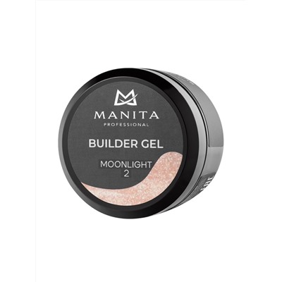 Manita Professional Гель моделирующий для ногтей с хлопьями юки / Builder Gel Moonlight №02, 15 мл