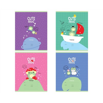 Тетрадь 12л., клетка MESHU "Cute frog"