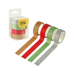 Набор клейких декоративных лент MESHU "Sparkles", 4шт