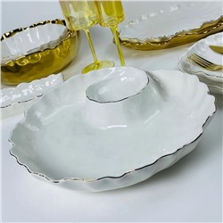 305-283 Менажница 30,5см ВАНЕССА ЗОЛОТО в под.уп.(х8)Фарфор