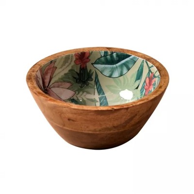 Деревянная сервировочная миска, Wooden Serving Bowl (Green), произв. Nestroots