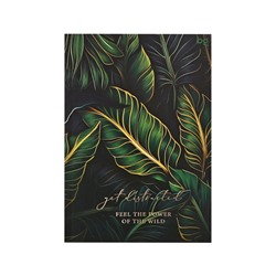 Блокнот А6, 64 листа в клетку Tropic style, твёрдая обложка, матовая ламинация, тиснение фольгой