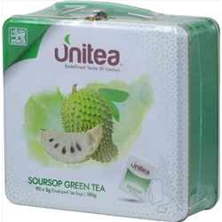 UNITEA. Soursop Green Tea 180 гр. жест.банка, 90 пак.