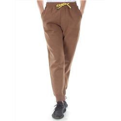 M047 BROWN Брюки спортивные утепленные женские (85% хлопок, 10% полиэстер, 5% спандекс)