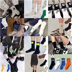 Design embroidery, sports cotton knee socks for men and women, South Korea, with embroidery, internet celebrity