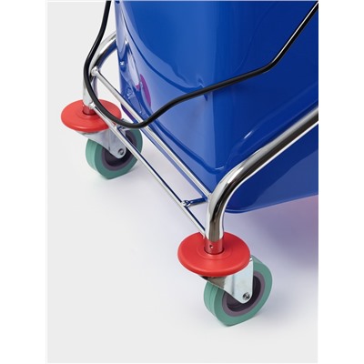 Тележка для уборки с отжимом и ведром, двухведерная, 46 л, на колёсах