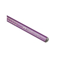 Карандаш ч/г Faber-Castell "Sparkle" В, трехгранный, заточен., фиолетовый металлик
