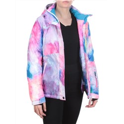 W1609-2 PINK/BLUE PRINT Куртка горнолыжная женская ERUITOR (100 гр. холлофайбера)