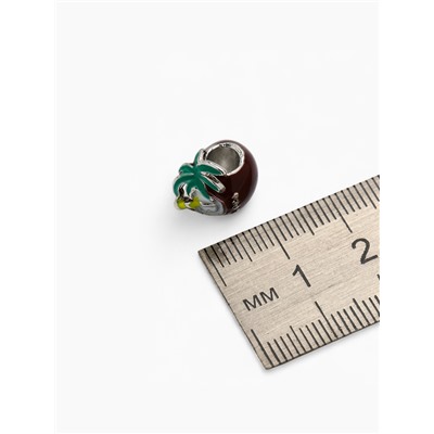 Шарм «Кокос», цветной в чернёном серебре