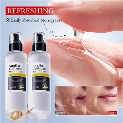 Увлажняющий тонер от морщин с экстрактом улитки и коллагеном SADOER, 115 мл.