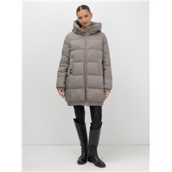 Куртка женская зимняя на резинке большого размера коричневого цвета 7619K