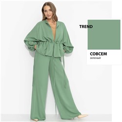 Брючный костюм из 100% вискозы, Серьезная леди (2 в 1, шалфей)