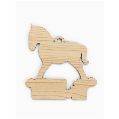 Ёлочная игрушка деревянная «Новогодний конь», набор 10 шт.