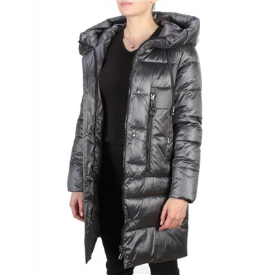 6809 DARK GREY Пальто зимнее женское KARERSITER (200 гр. холлофайбер)