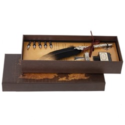 Набор подарочный: ручка перьевая, 5 наконечников, чернильница, держатель, L25,5 W11 H4 см