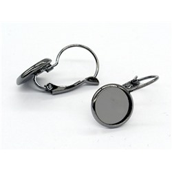 Сеттинги для сережек 10мм черные, 1 пара