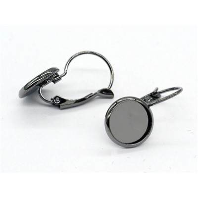 Сеттинги для сережек 10мм черные, 1 пара