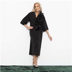 Платье с разрезом, Сияние глянца (чёрное)