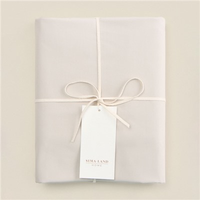 Простыня 1.5 спальная SL Home Percale 300ТС, 160×235 см, молочная, хлопок 100%