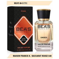 Beas U711 Mаisоn Frаnсis Kurkdjian Baccarat Rouge 540 edp 50 ml, Парфюм унисекс Beas U711 создан по мотивам аромата Mаisоn Frаnсis Kurkdjian Baccarat Rouge 540