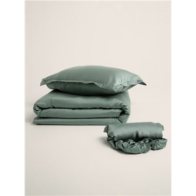 Простыня 1.5 спальная SL Home Tencel, 160×235 см, оливковая, тенсель