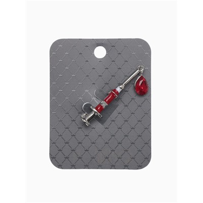 Брошь «Шприц» медицинский, цвет красный в серебре