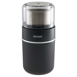 Кофемолка электрическая 300 Вт, 80 г, съемная чаша DELTA LUX DE-2203 черная